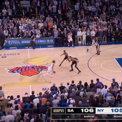 A closer look at OG Anunoby’s clutch, game-winning tip-in as the Knicks stun the Spurs 107–106 in Game 4 of the 2026 NBA Finals.