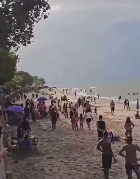 Police get assistance from THE WHOLE BEACH.