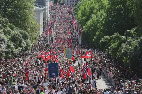 Streets of Oslo today, the 17th of May, Constitution Day.