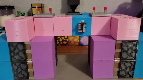 Classic Jeb Doors Powered Through a Working Redstone Circuit