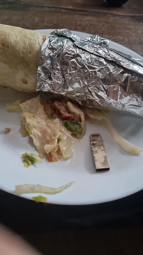 My girlfriend had a USB stick in her kebab