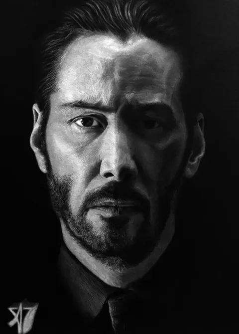Keanu Reeves, Me, Graphite pencil, 2020