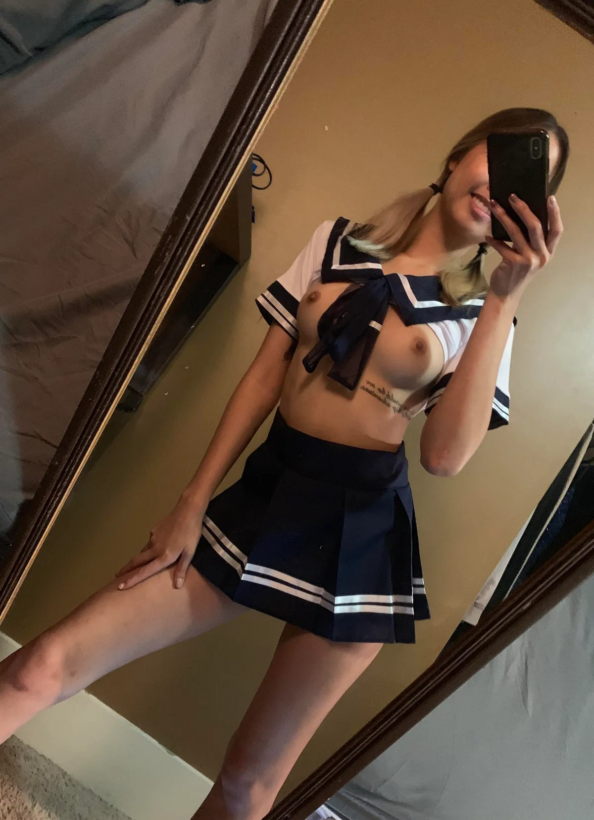 Do you think I’ll get away with this school uniform? 😏