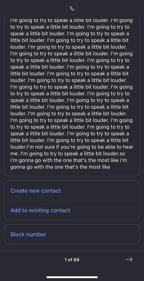 AI transcript of a voicemail that was just 4 minutes of silence we got on the company phone yesterday.