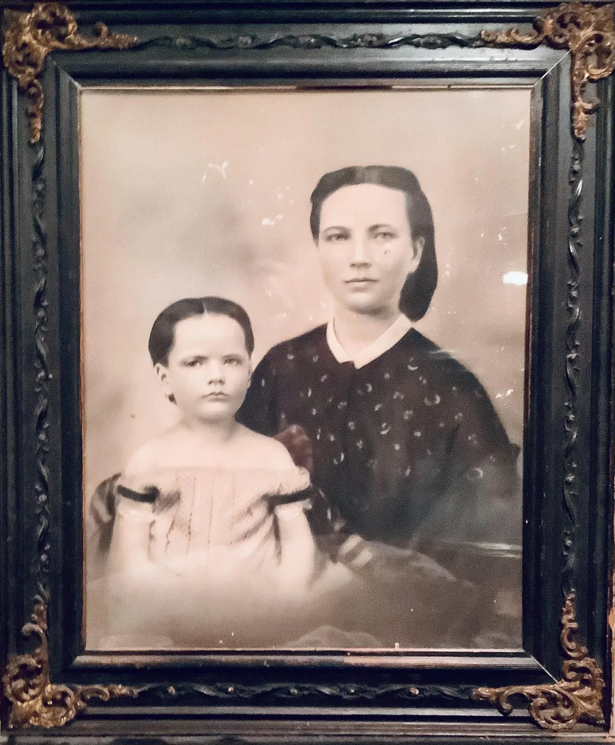 My great great grandmother and her mother circa 1860