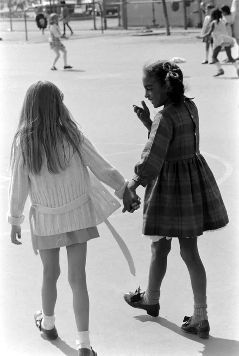 Children at Leapwood Elementary School, Los Angeles, California, 1970.