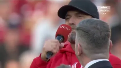 Klopp chanting for the new Liverpool manager Arne Slot