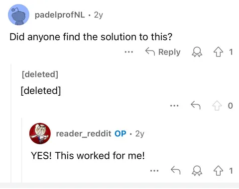 Only solution to my problem has been deleted
