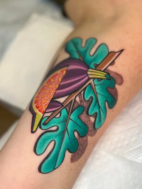 Fig tattoo by me (Mike Boyd) done at Good Luck NYC in New York.