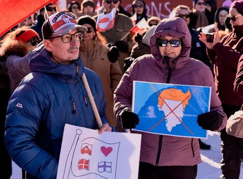 People of Nuuk Protest Against US Attempts to Take Over Greenland.