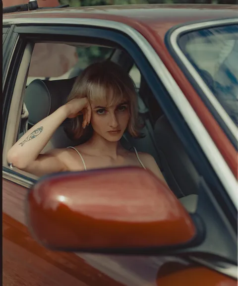 ITAP of a girl in a car in a parking lot [Portrait]