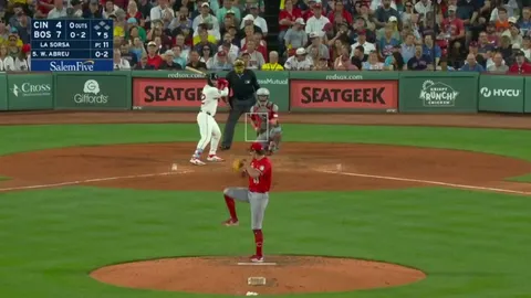 Red Sox Wilyer Abreu hits an inside-the-park home run. He would later add a grand slam
