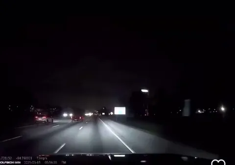 Massive lightning struck the ground just 10ft away from the car