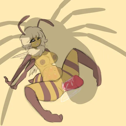 Art for bee day, spider oviposition~