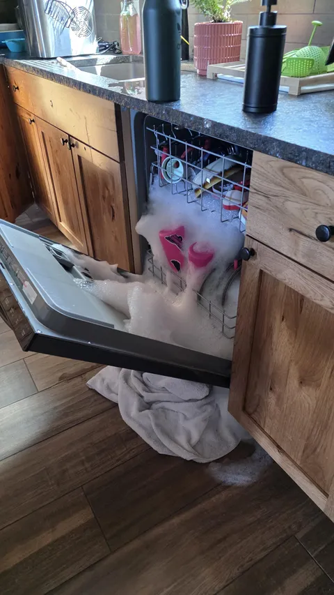 Out of dishwasher tabs...I guess my husband didn't get the memo on dishsoap -_-