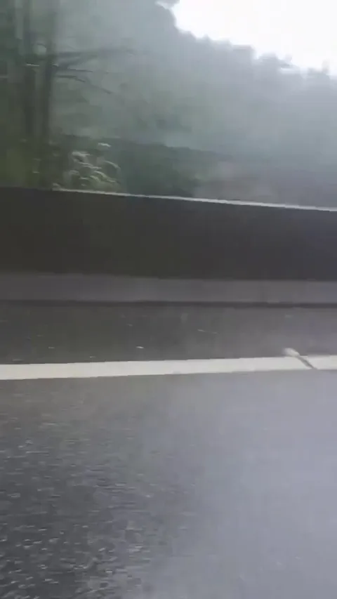 Driver hanging out in truck after bridge collapses in Guizhou, China