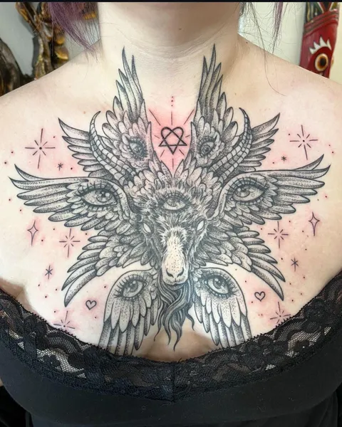 Seraphim/Baphomet. Done by Robert Smith - Black Mountain Tattoo - Cortez, CO  