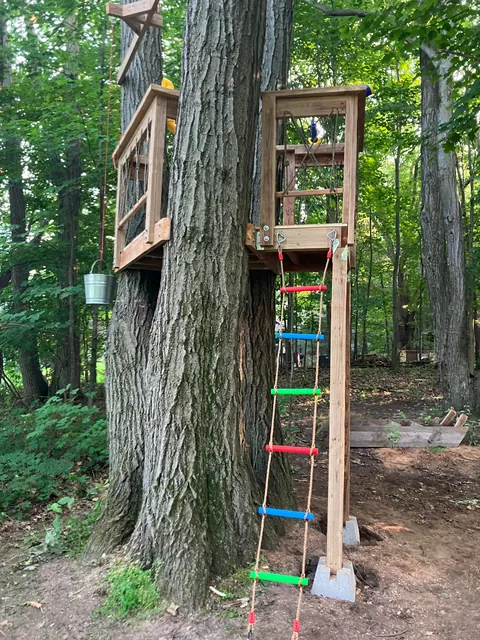 Tree fort for my kids.  The last 4 pics are what the previous tree fort looked like when we bought the property in May