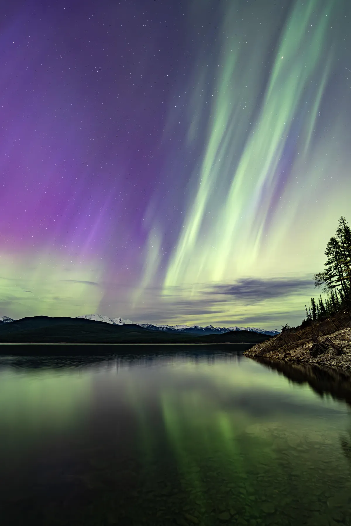 Northern Lights over NW Montana, USA [OC] [3883x5823]