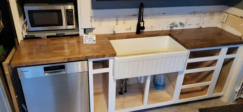 First time making kitchen cabinets. I did the entire kitchen myself for less than half of our original budget. 