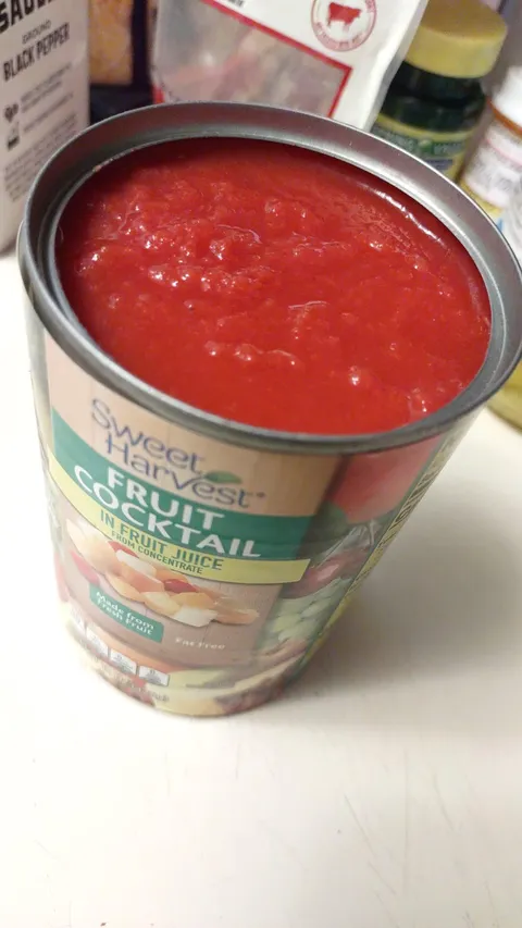 My fruit cocktail turned out to be tomato sauce
