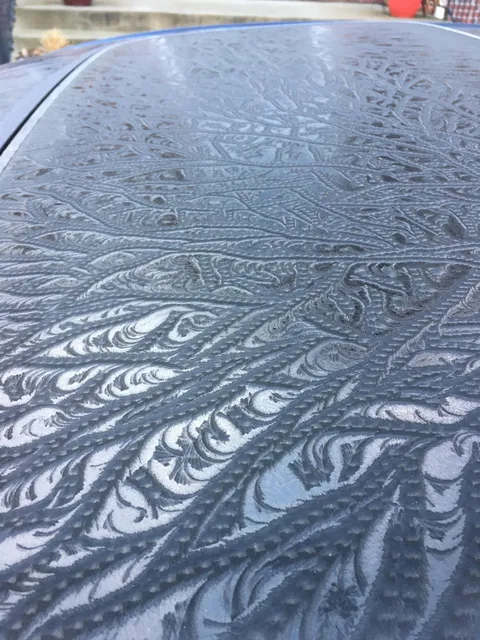 The way the ice froze on my car this morning
