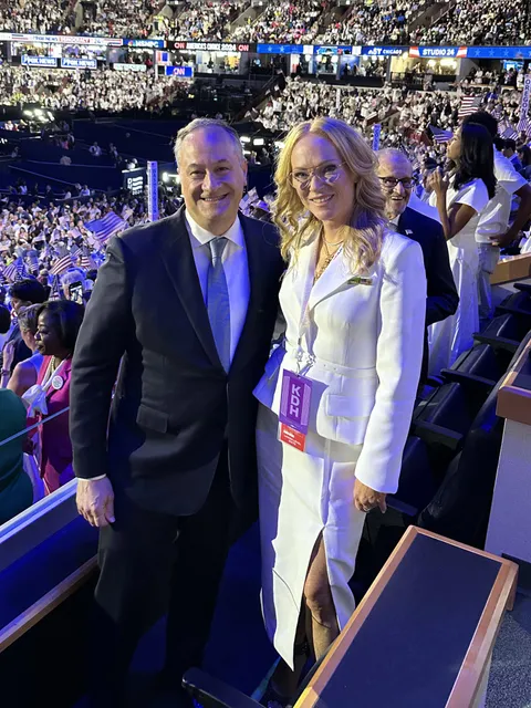 Doug Emhoff with his ex-wife at the DNC - "I'm incredibly proud of this man and our blended family"