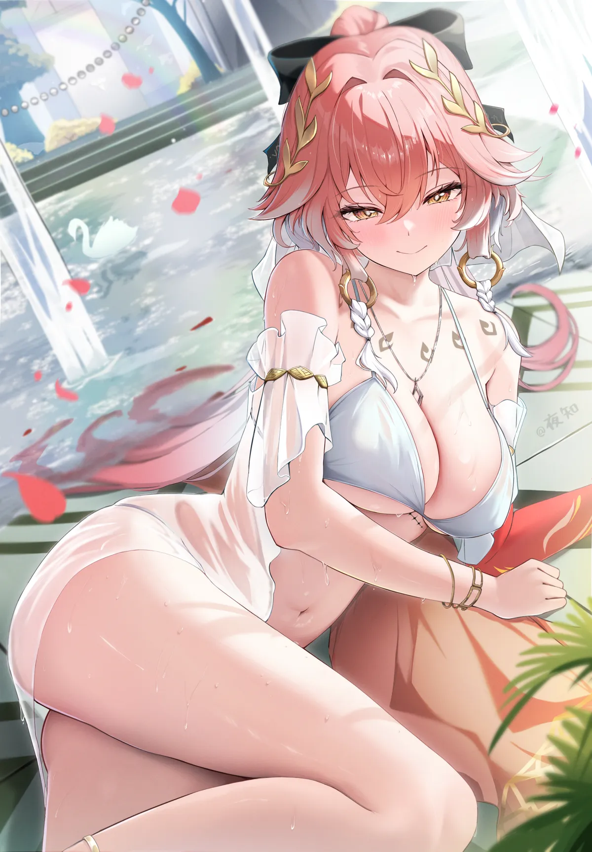 Changli in white bikini (夜知)