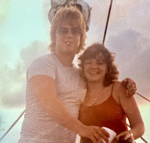 Mom and Dad on a pirate ship, 1981. They went on to get married, then divorced, then remarried, then divorced again, then remarried AGAIN, before finally divorcing for good. 🫠🥴🤦🏻‍♀️ Anyway, they’re great parents who have moved on but are still amicable today.