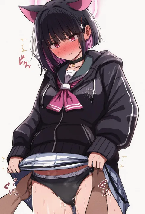 Kazusa Putting on her Cum-Filled Panties [Blue Archive] (tanakataroukami)