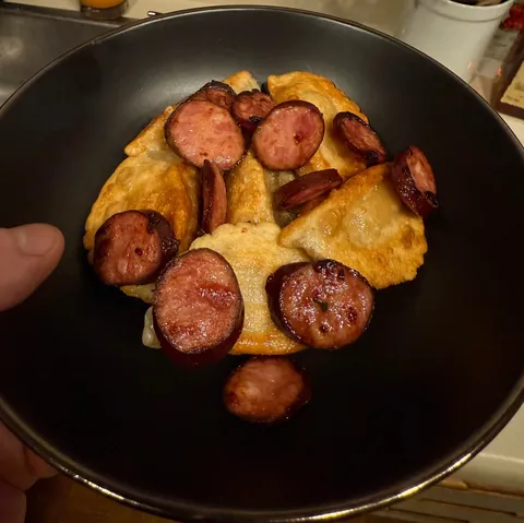 -30 today called for pierogi bowls with mushroom dill sauce [homemade]