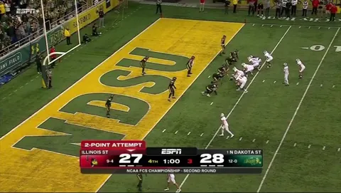 Illinois St., down 28-14 with 3 mins left, stun #1 overall seed North Dakota St. in the FCS playoffs