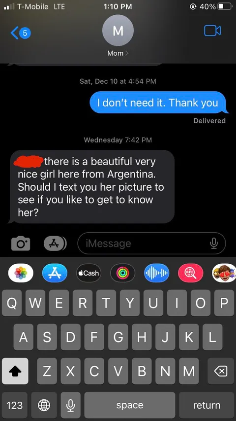 Mom knows I’m engaged and living with my fiancé.