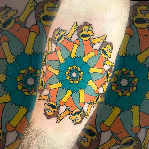 Nelson Mandala tattoo done by Brodie Leisure aka The Leisure Bandit in Brisbane, Australia.