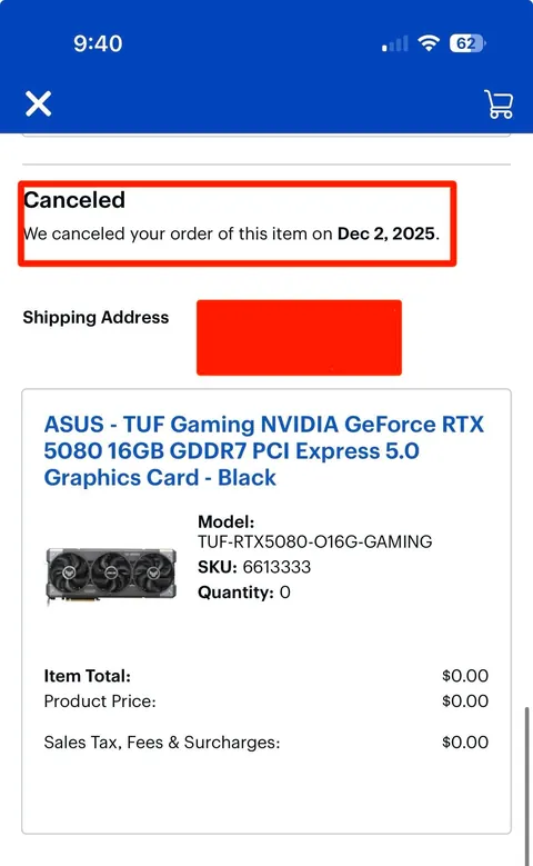 **UPDATE** Received Rocks In Place Of ASUS TUF 5080