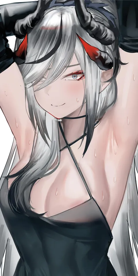 Makoto with her arms up