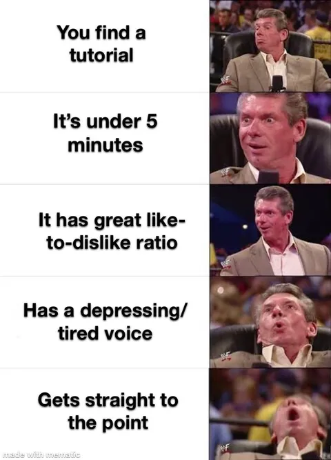 You know it’s a good tutorial when the voice-over sounds tired