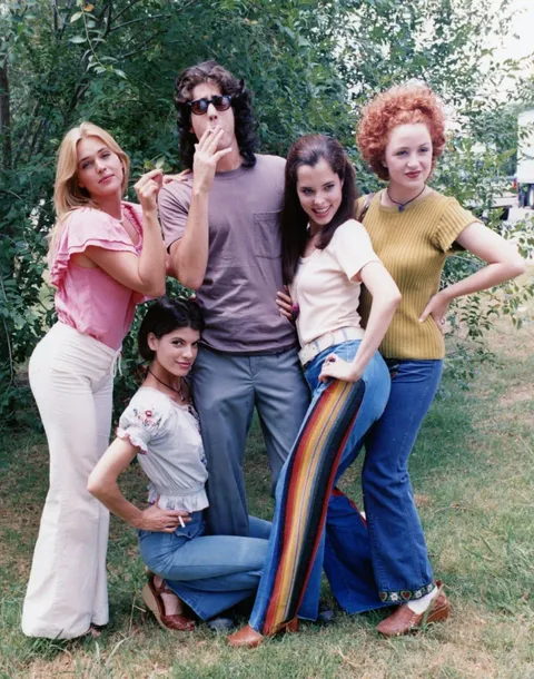 Behind the scenes on the set of Dazed and Confused (1993).