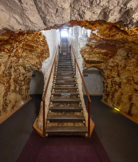 In White Cliff, Australia, locals used mining equipment to build caves to escape the 120°F (49°C) heat of the Outback