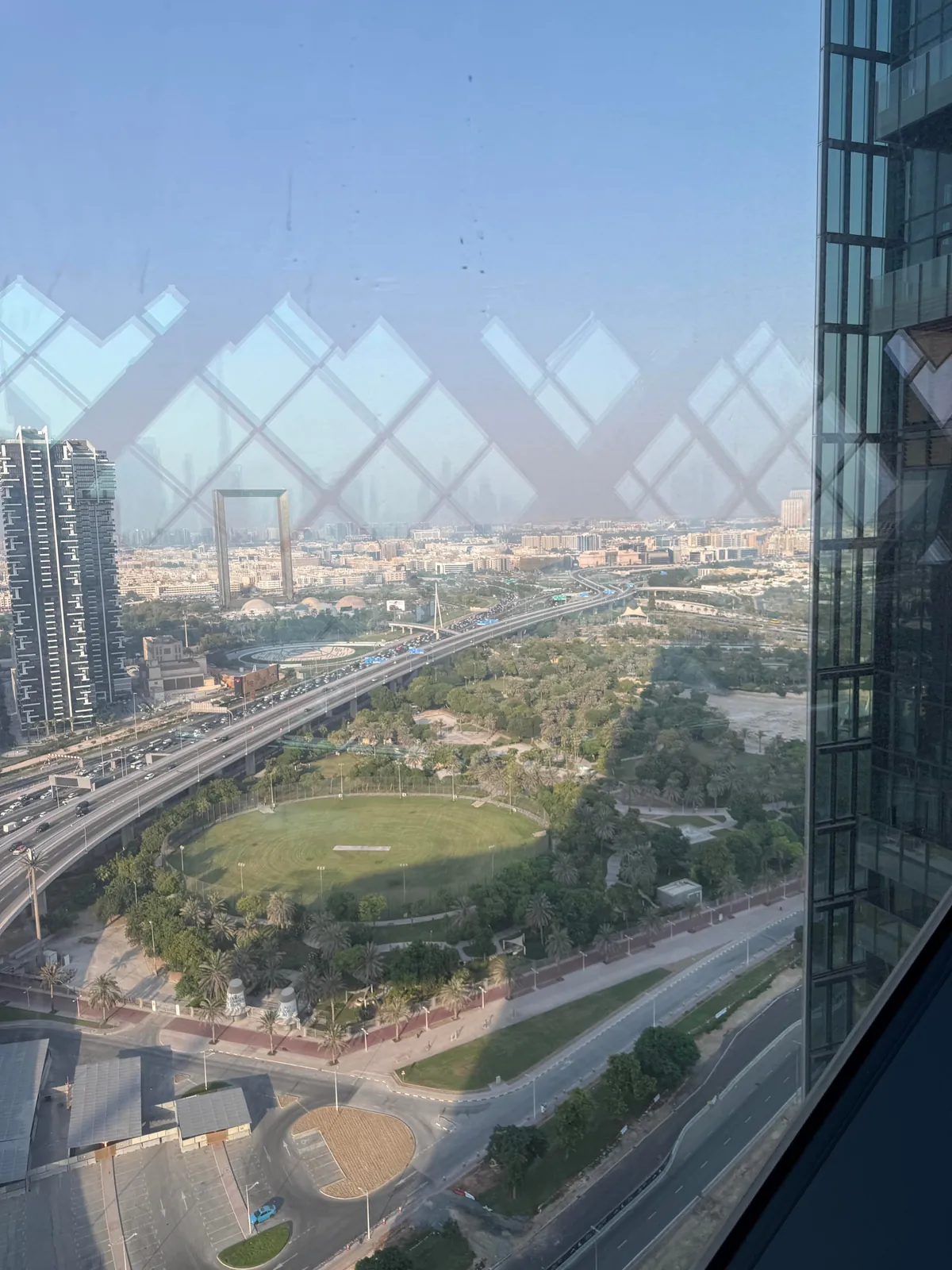 A food court suspended between two buildings 24 stories up in Dubai