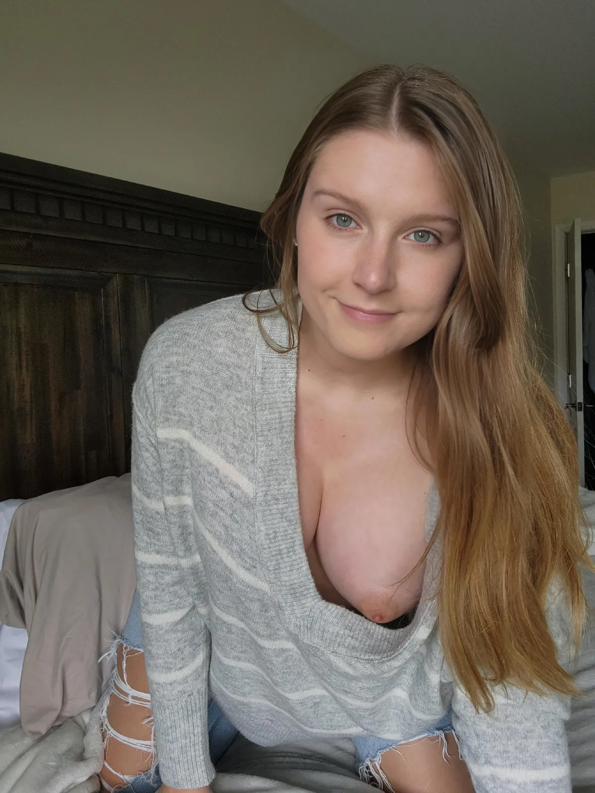 It's my birthday and nothing would make me happier if you looked down my blouse 