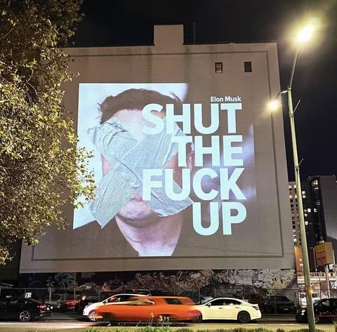 Street Art on Elon Musk after he bought Twitter