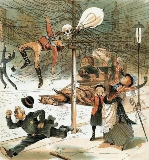 Anti-electricity propaganda, 1907