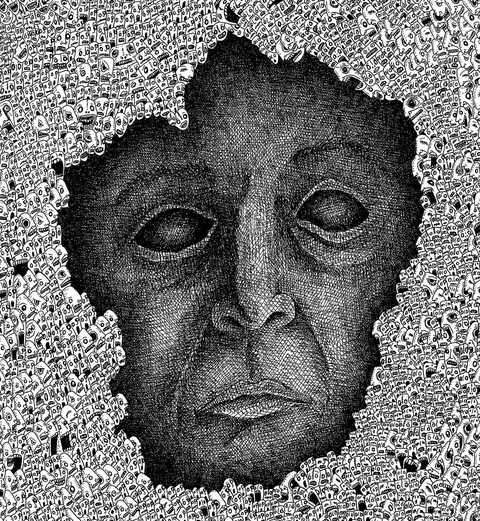 4 years ago I did this drawing called I still hear voices. It took me 230 hours &amp; has 1000s of faces