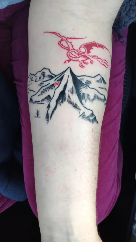 The Lonely Mountain, done by Leonardo Ardila at King's Street Collective in Cambridge, UK
