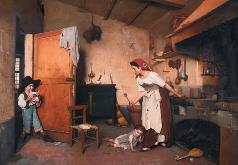 The Mask, Gaetano Chierici, oil on canvas, 1874