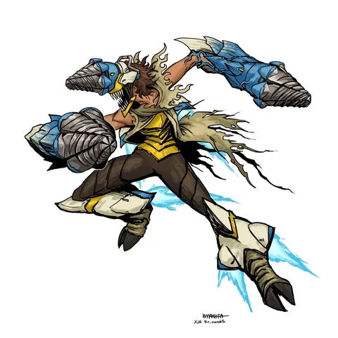 The Chainsaw Man x Overwatch designs by @the_marahfa