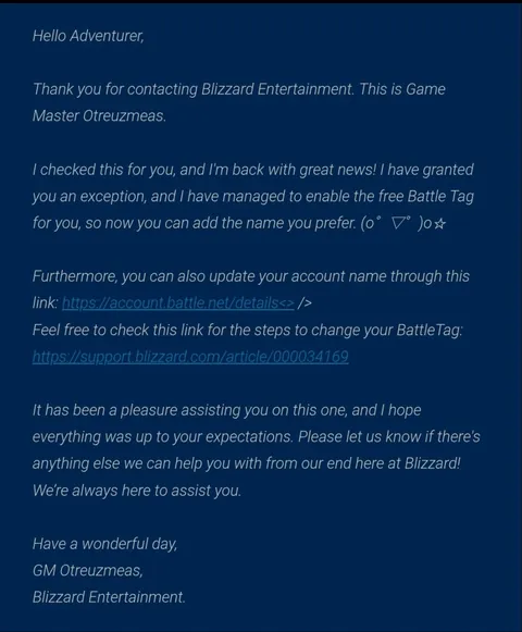 throwback to when i transitioned and blizzard let me change my name for free