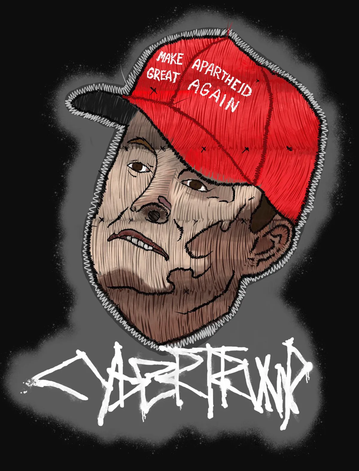 Cybertrump 2024, patchy, digital, 2025