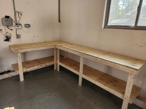 I built a workbench with my 16 y/o son (so we could do more DIY projects).